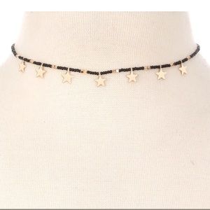 Beaded star choker necklace
